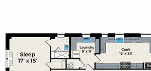 3-Bedroom Floor Plan 3-Bedroom Floor Plan at the Park Fullerton by Reside